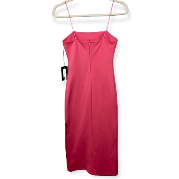 NWT 4SI3NNA Soren Sleeveless Side Slit Dress Neon Pink Size XS New With Tag Midi - Picture 5 of 9